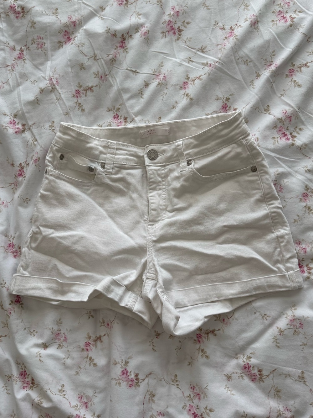 LC Lauren Conrad White High-Rise Denim Shorts Size 8